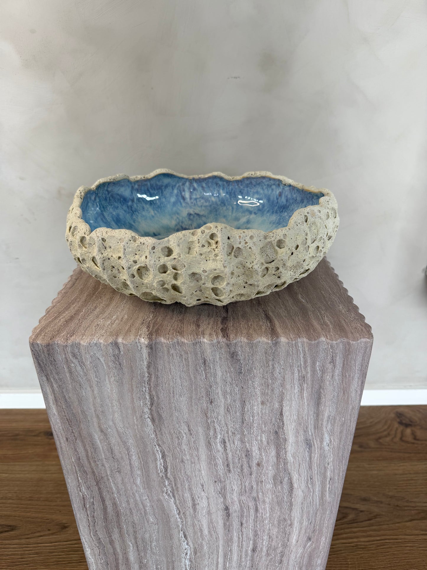 Blå agat fad ø 28 cm - 035