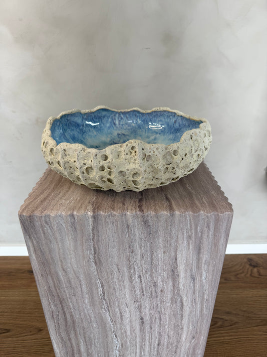 Blå agat fad ø 28 cm - 035