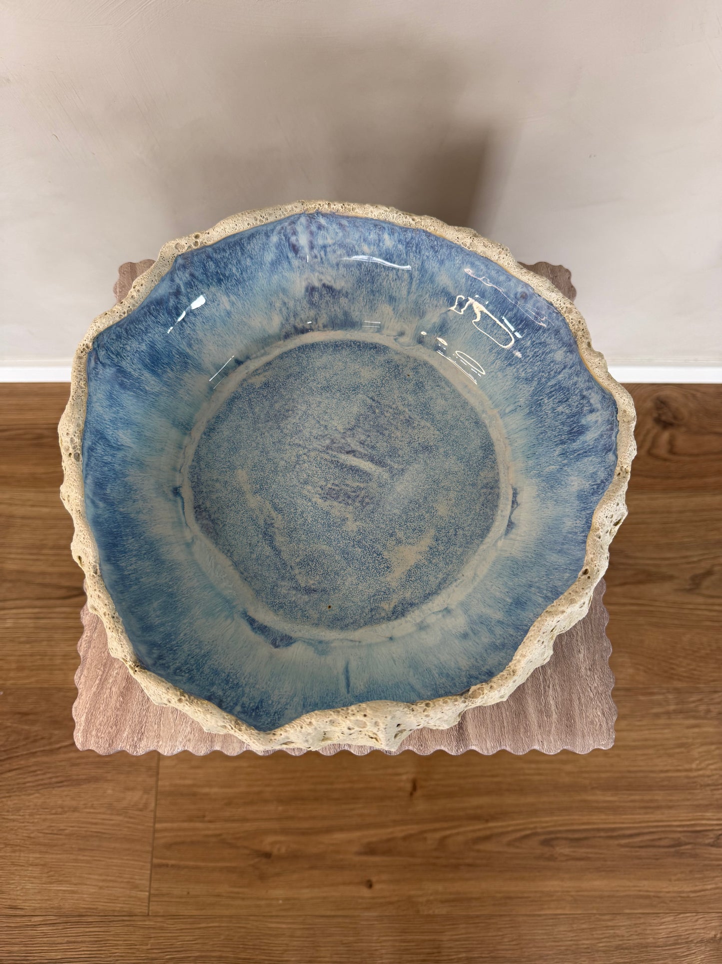 Blå agat fad ø 28 cm - 035