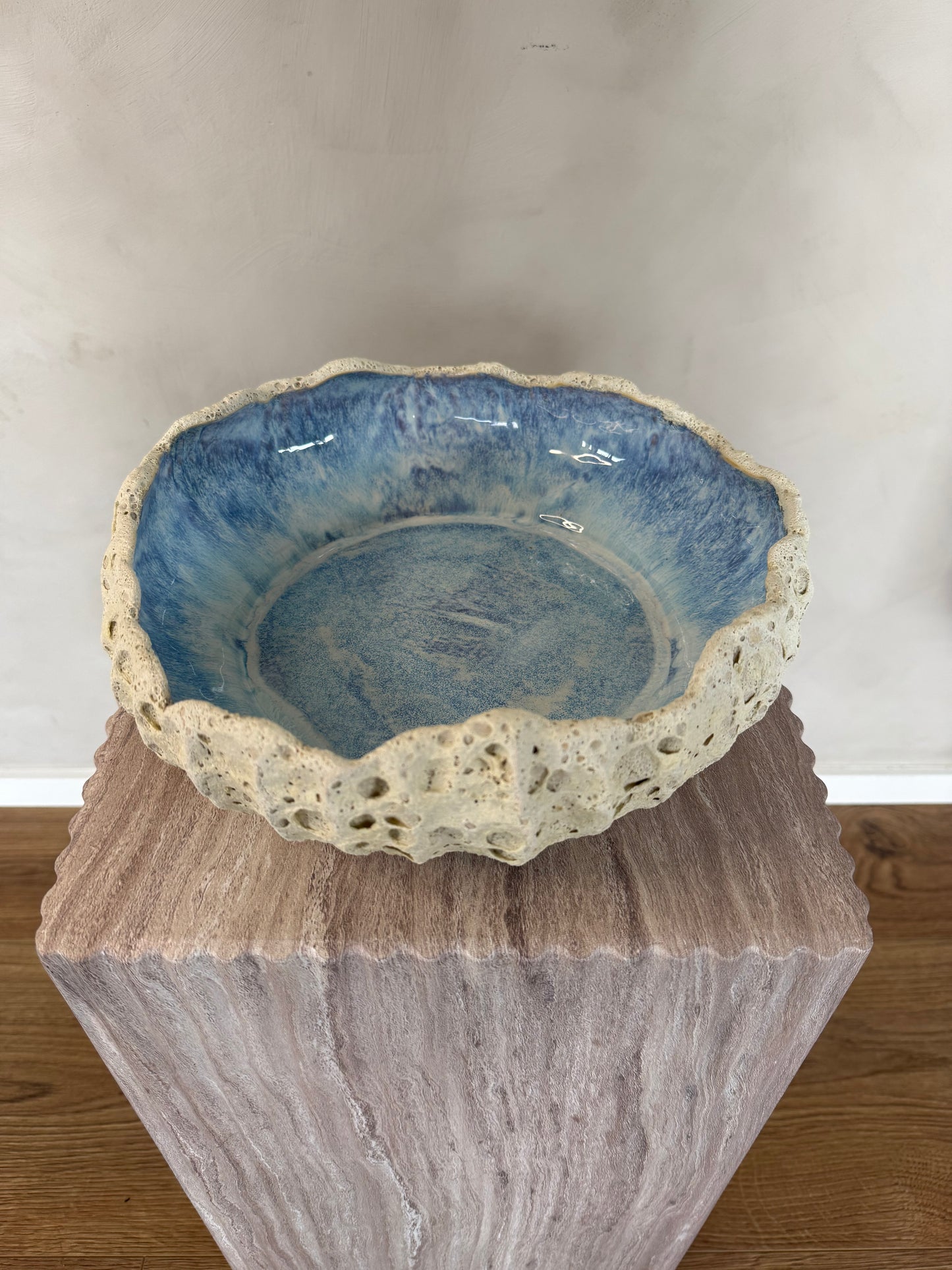 Blå agat fad ø 28 cm - 035