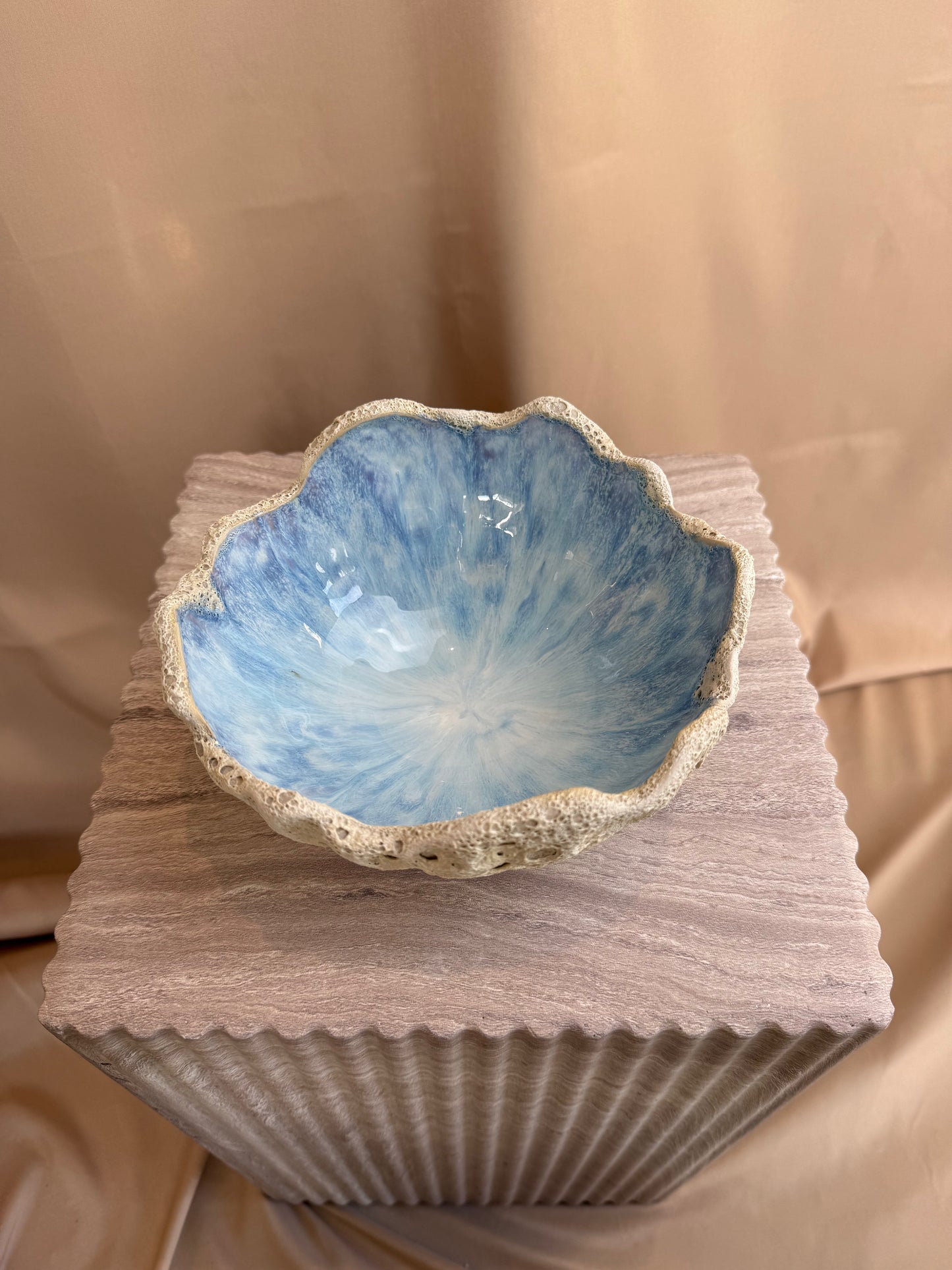 Blå agat skål ø 19 cm - 059