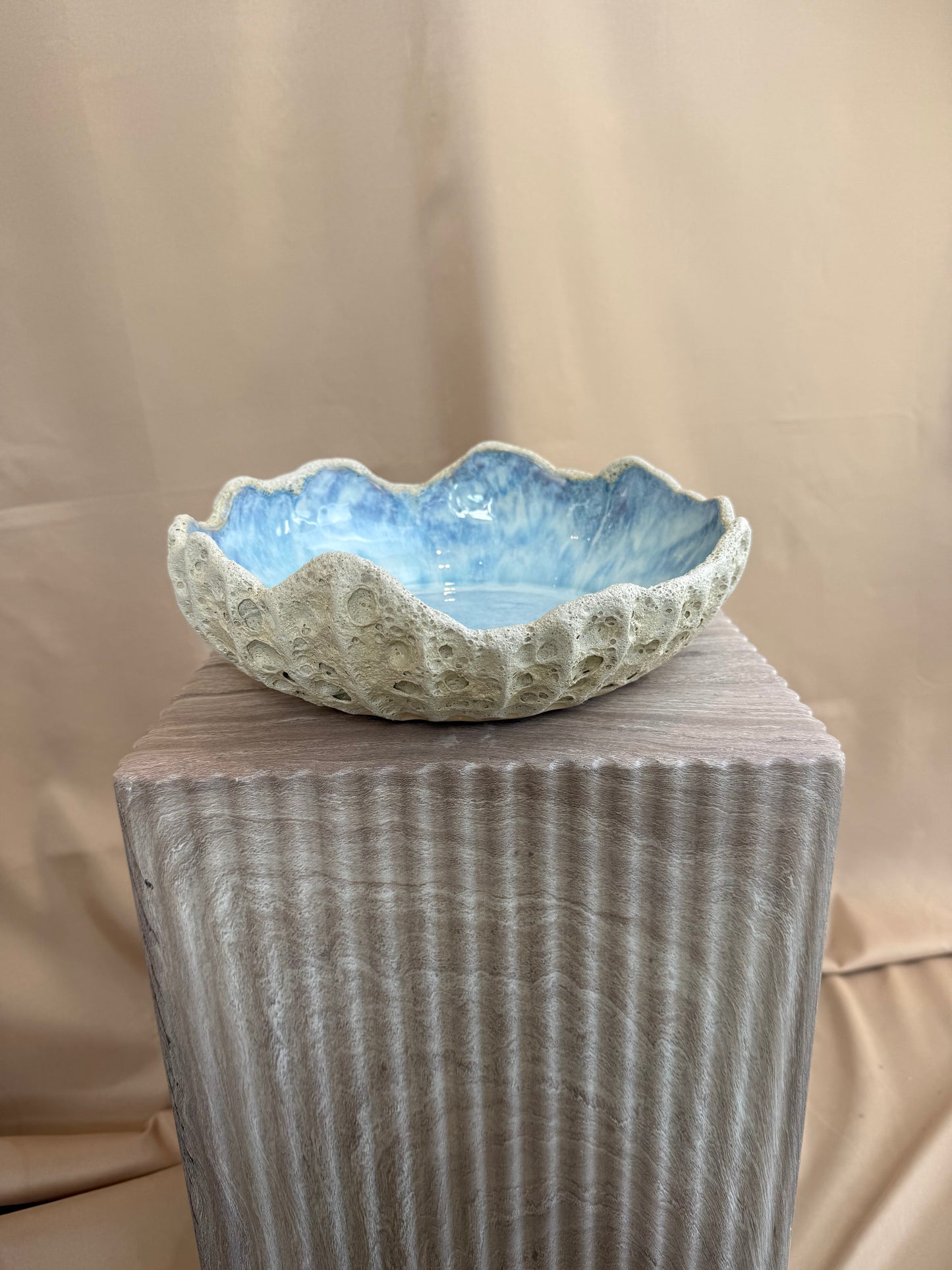 Blå agat fad ø 28 cm - 060