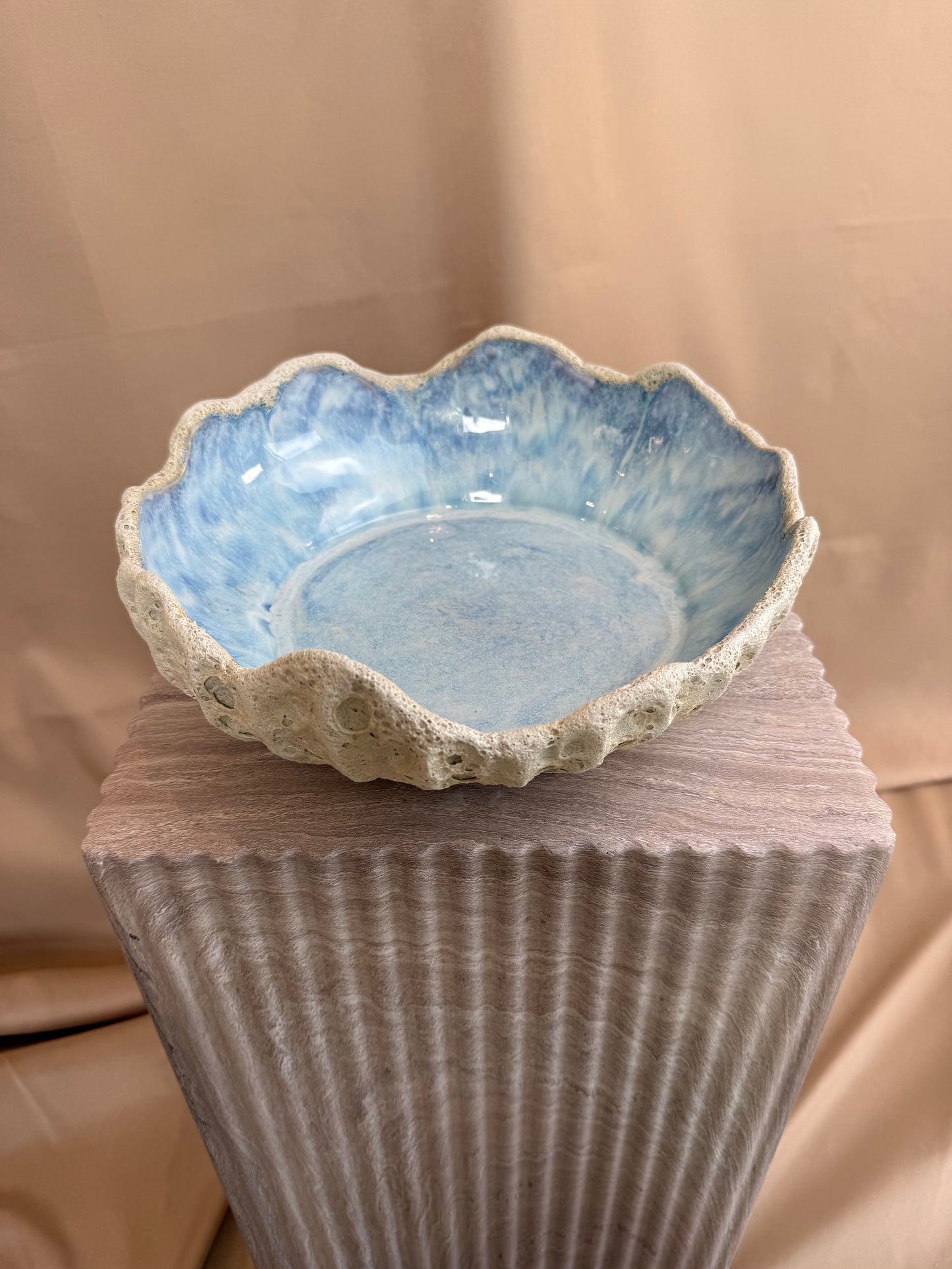 Blå agat fad ø 28 cm - 060