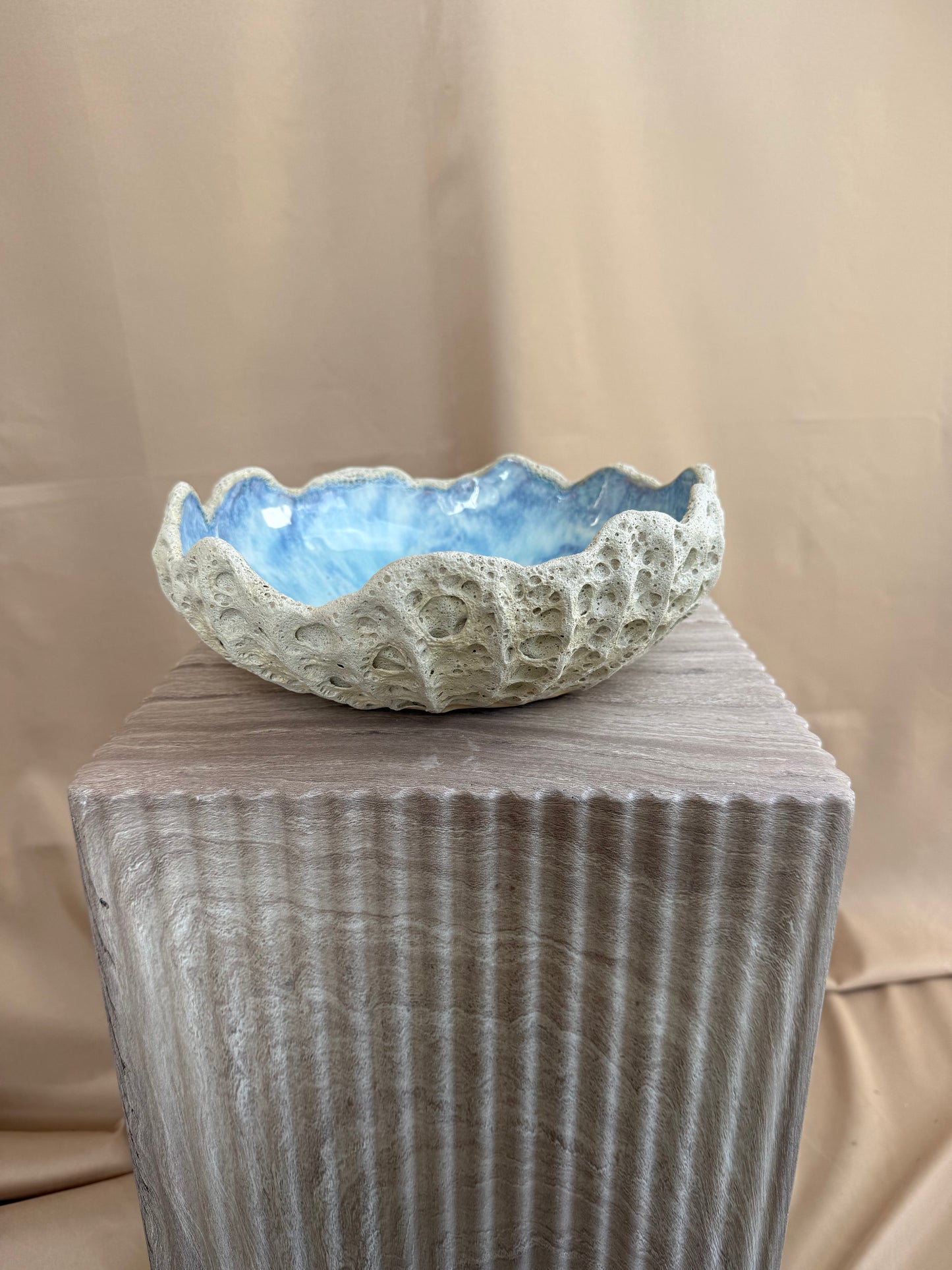 Blå agat fad ø 28 cm - 061