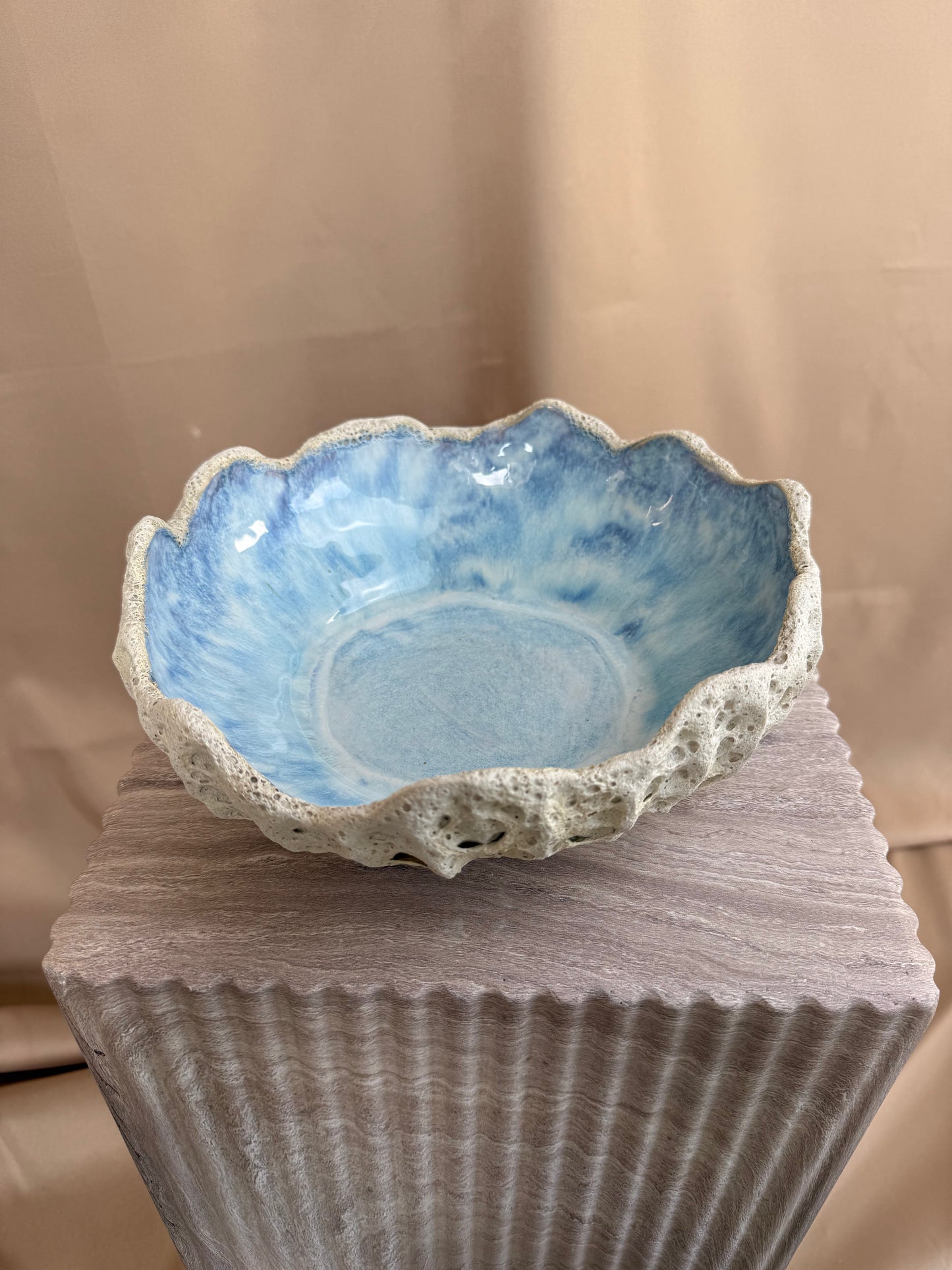 Blå agat fad ø 28 cm - 061