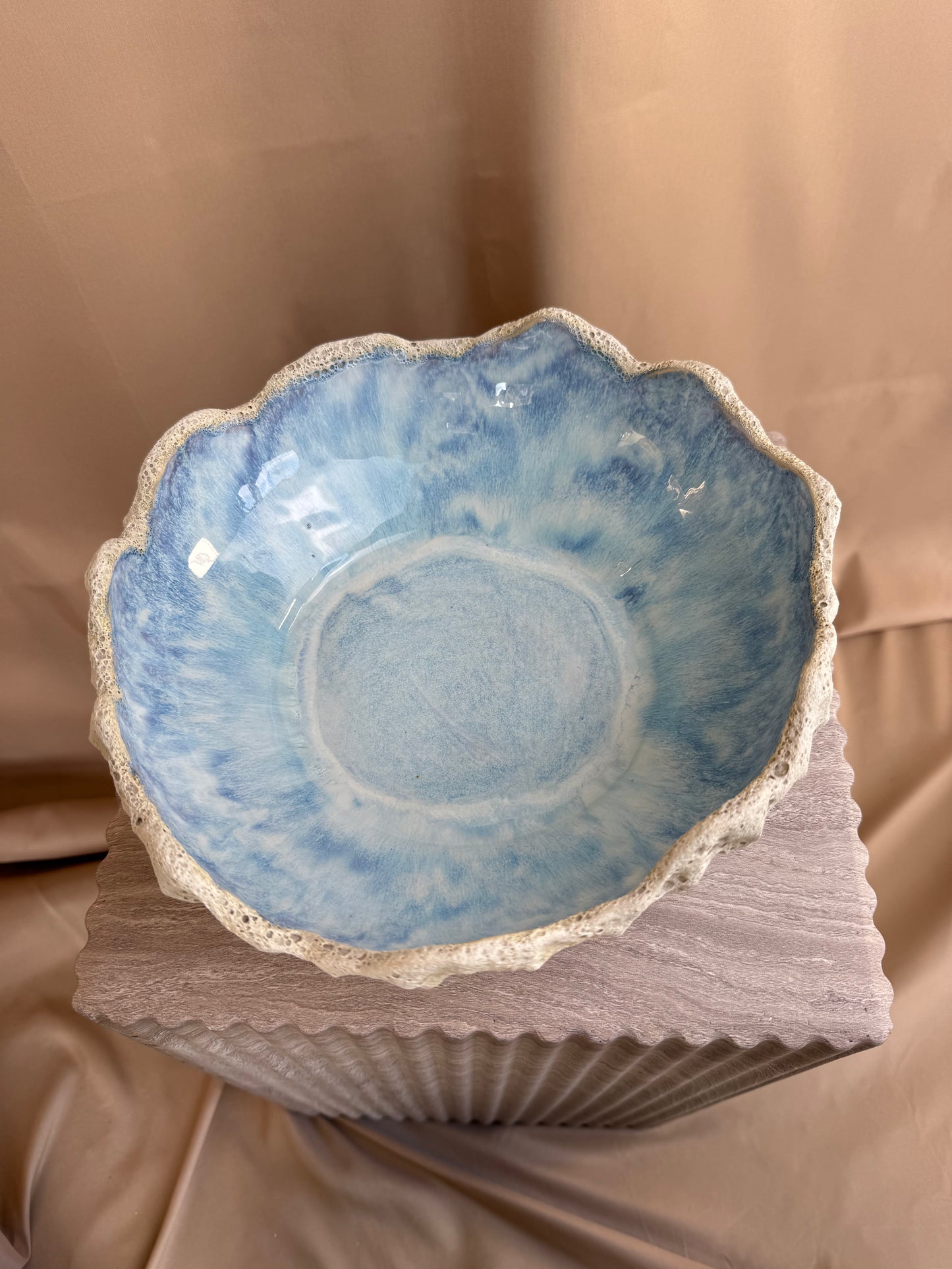 Blå agat fad ø 28 cm - 061