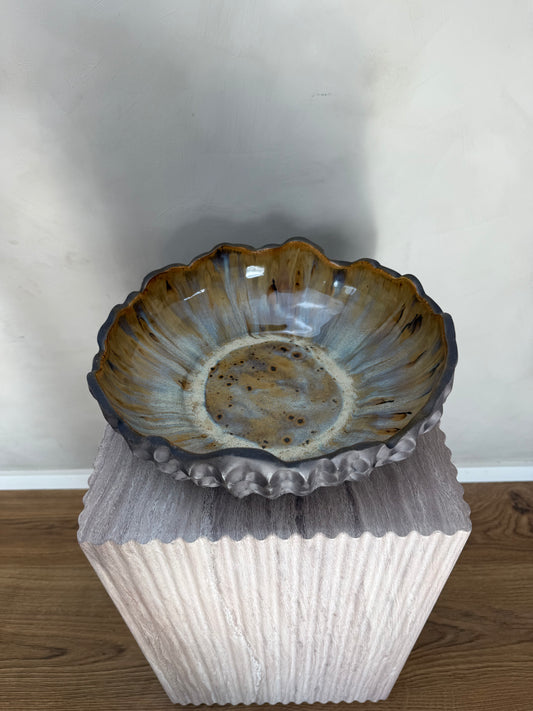 Østersfad dyb i sort ler ø 27 cm - 091