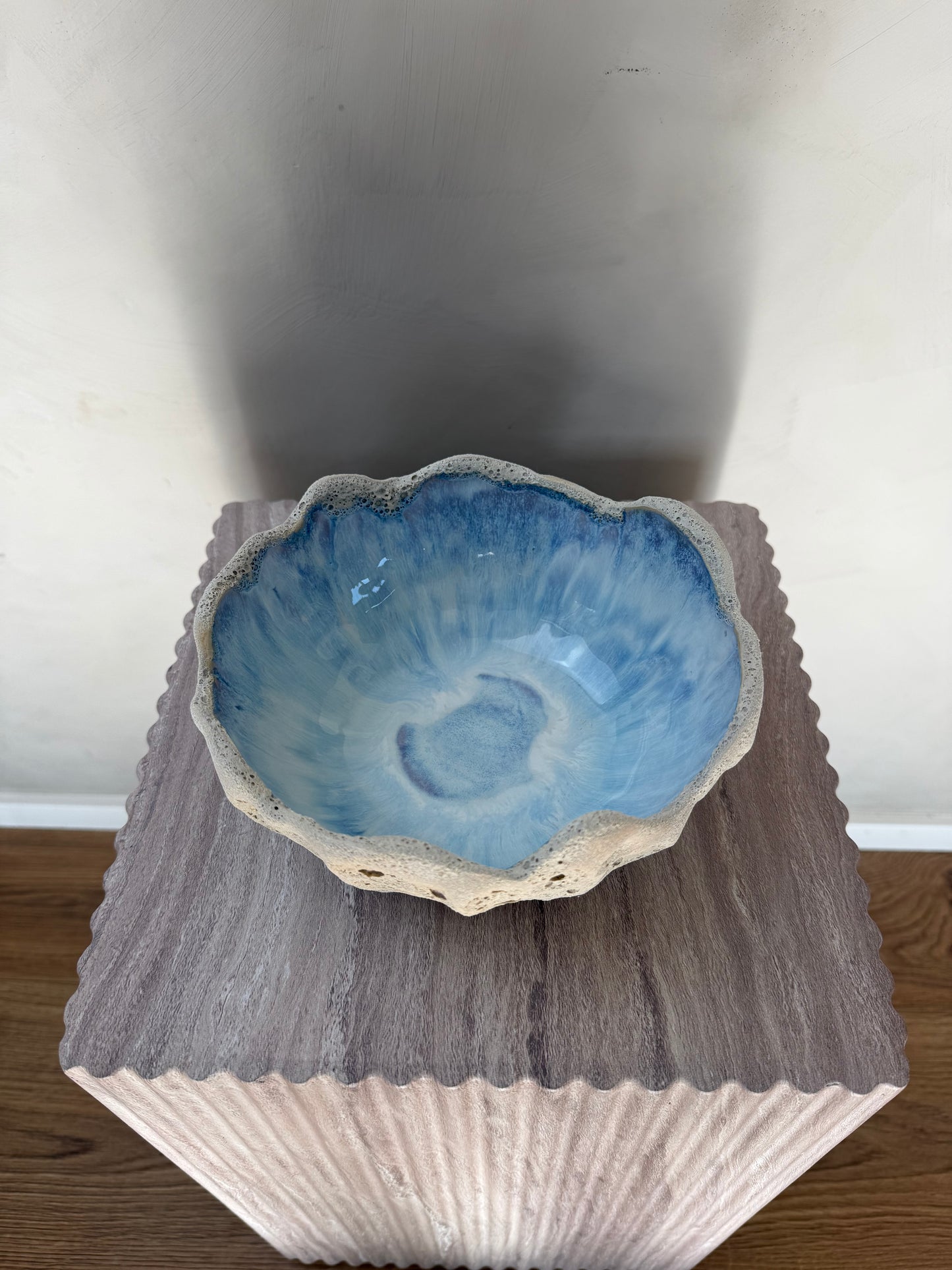 Blå agat skål ø 19 cm - 093