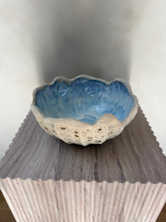 Blå agat skål ø 19 cm - 093